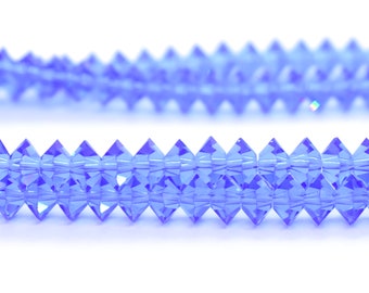 Sapphire - 5305 Blue Swarovski Crystal Faceted Flat Bicone Beads for Birthstone Jewelry, 6mm Bulk Saucer Beads, September Birthstone