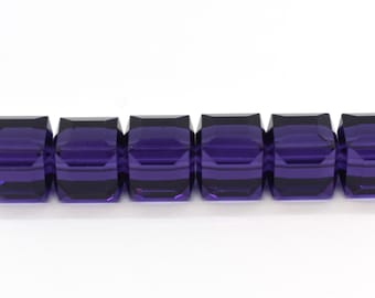 Purple Velvet 5601 Swarovski Crystal Cube Beads for Jewelry Making, 4mm, 6mm, Deep Purple Crystal Beads, Wholesale Swarovski Beads