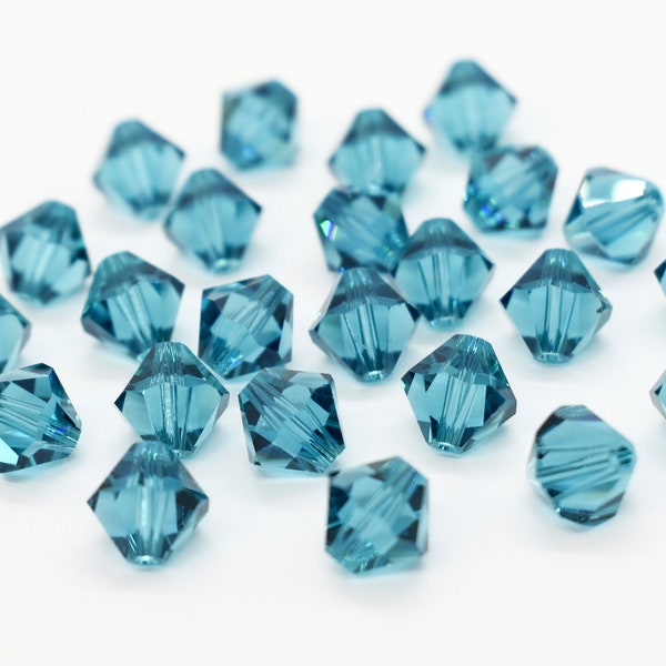 Indicolite 5301/5328 - Teal Blue Swarovski Crystal Bicone Beads, 4mm,  5mm, Wholesale Crystal Beads and Bulk Jewelry Supplies