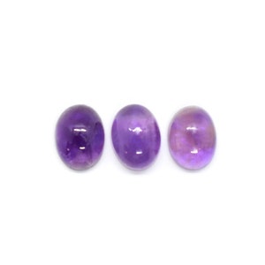 Amethyst (Natural) Oval Flat Back Gemstone Cabochons for Jewelry Making - Purple Birthstone Cabochons - 4x6mm, 6x8mm, Amethyst Gemstone