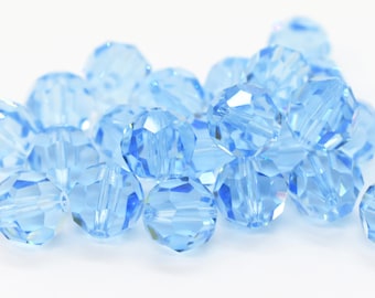 Aquamarine 5000, Blue Swarovski Crystal Round Beads, 5mm 6mm 10mm, Blue Crystal Wholesale Beads, Swarovski Round Birthstone Beads