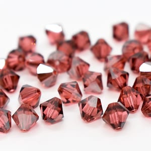 Padparadscha Satin 5301/5328 Pink Swarovski Crystal Bicone Beads 5mm 6mm Muted Orange Pink Beads & Jewelry Supplies, Authentic Swarovski
