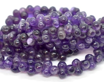 Amethyst Barbell / Bow Tie Shaped (Natural) A Grade Gemstone Beads (4mm x 8mm, .9mm hole) 72 pcs