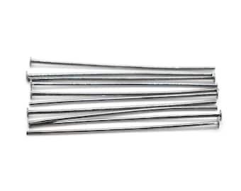 Gunmetal Plated Head Pins  - 20, 21,24 Gauge, 1", 2", 2.5" Simple Head Pins for Jewelry Making, Jewelry Supplies, Dark Gray Findings