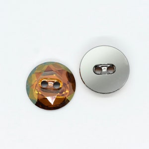 Crystal Copper 3014 Swarovski Crystal Round 14mm Faceted Button for Sewing Projects, Orange Crystal Button Beads and Jewelry Supplies