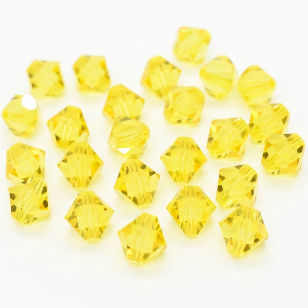 Light Topaz 5301/5328 - Yellow Swarovski Crystal Bicone Beads to Make Jewelry With 4mm Bulk Swarovski Crystal & Jewelry Supplies