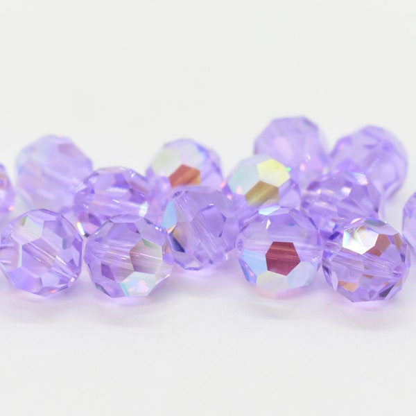 Violet AB 5000,Light Purple Swarovski Crystal Round Beads 4mm,8mm Wholesale Beads to Make Jewelry With,Bulk Crystal for Rosaries, birthstone