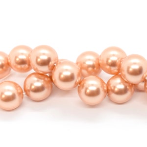 Crystal Rose Peach Swarovski Crystal Pearl Round Beads 5810, 10mm, to Make Jewelry, Round Peachy Pink Pearls, Jewelry Supplies