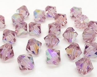 Light Amethyst AB 5301/5328 Purple Swarovski Crystal Bicone Beads for Birthstone Jewelry 3mm 5mm 6mm 8mm 10mm Wholesale Beads,February stone