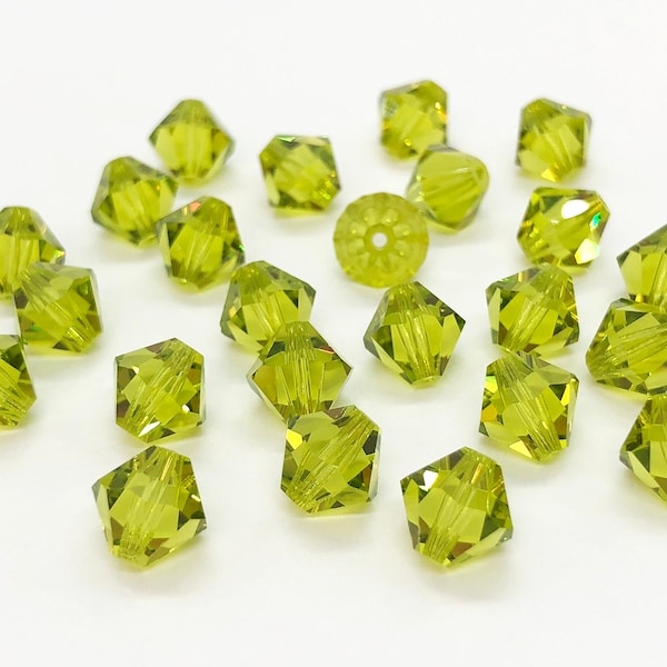 Light Olivine 5301/5328 - Olive Green Swarovski Crystal Bicone Beads, 8mm, Crystal Beads for Jewelry Making, Bulk Jewelry Supplies, Lime 8mm