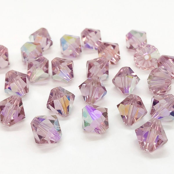 Light Amethyst AB 5301/5328 - Purple Swarovski Crystal Bicone Beads for Birthstone Jewelry 3mm 5mm 6mm 8mm 10mm Wholesale Beads, Bulk