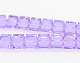 Violet 5601 Swarovski Crystal Cube Beads for Jewelry Making (4mm, 6mm, 8mm) Wholesale Purple Crystal Beads, Bulk Beads & Jewelry Supplies