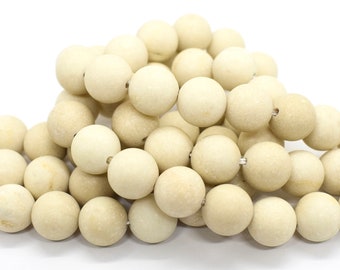 Matte Riverstone (Natural) Smooth Round Gemstone Beads - 16" Strands - 4mm,6mm, 8mm, 10mm, 12mm, Wholesale Jewelry Supplies BB