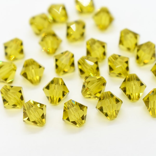 Lime 5301/5328 -Yellow Green Swarovski Crystal Bicone Beads 3mm 5mm 6mm 8mm Wholesale Crystal Beads to Make Jewelry With, Bulk Beads