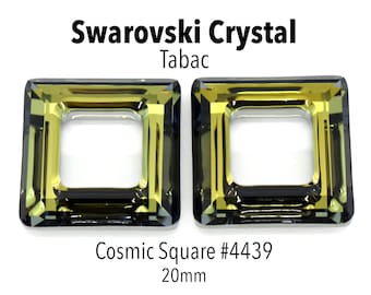 Crystal Tabac 4439 Swarovski Crystal Square Ring Pendants to Make Jewelry With Square Fancy Stone Pendant (4439) 20mm Bulk Swarovski 1 Piece