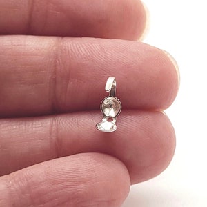 Sterling Silver 4mm (8mm with loop) Clam Shell Bead Tips, 10 Pieces, Sterling Silver Findings for Jewelry Making, For Bracelets, Necklaces