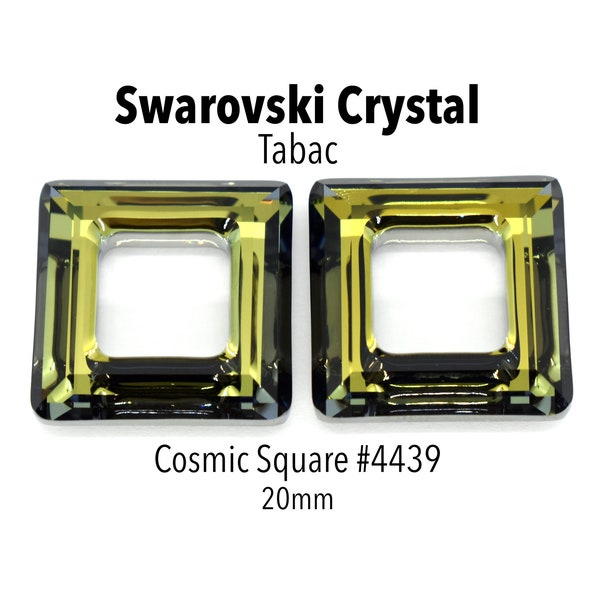 Crystal Tabac 4439 Swarovski Crystal Square Ring Pendants to Make Jewelry With Square Fancy Stone Pendant (4439) 20mm Bulk Swarovski 1 Piece