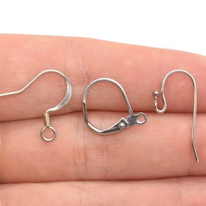 Stainless Steel French Hook Ear Wires & Leverback Ear Wires - Silver Earring Findings to Make Jewelry With, Findings for Earrings
