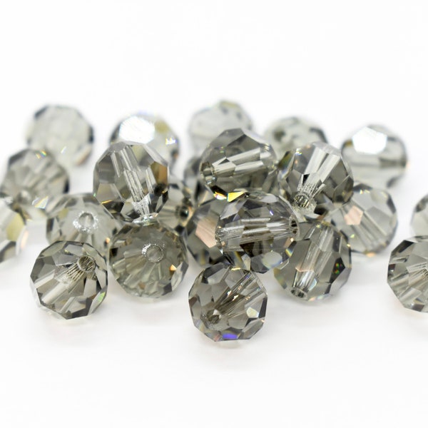 Black Diamond Swarovski Crystal Round 5000 Beads, Gray 5mm 6mm Gray Crystal Beads for Bracelets,Swarovski Round Wholesale Cute Beads