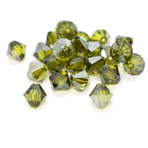 Olivine Satin 5301/5328 Green Swarovski Crystal Bicone Beads for Jewelry Making 6mm 8mm Wholesale Beads to Make Jewelry With, Bulk Beads