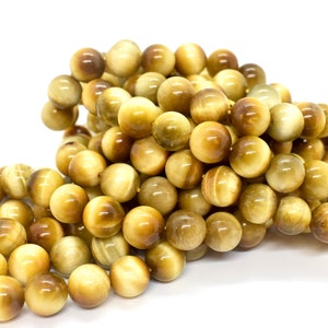 Honey Golden Tiger&#39;s Eye, Natural A Grade, 5.5mm, 6mm, 8mm, 10mm 8Inch, 16 Inch Strands, Honey Gold & Brown Gemstones-Beads, Wholesale Beads