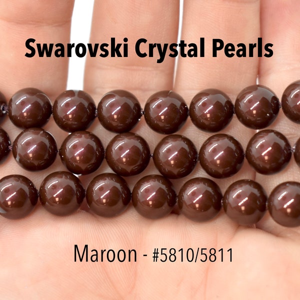 Crystal Maroon - Dark Red Swarovski Crystal Pearls-5810 / 5811 Round (3, 4, 5, 10, 12mm) Wholesale Crystal Pearls, Bulk Beads & Supplies