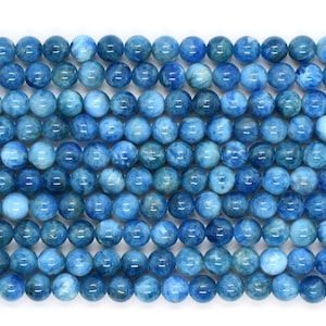 Apatite (Natural) Smooth Round AA Grade Gemstone Beads 6mm,10mm Bright Blue Gemstone Beads for Jewelry Making,Gemstone Beads