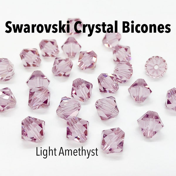 Light Amethyst 5301/5328 - Light Purple Swarovski Crystal Bicone Beads 3mm, 4mm, 5mm, 6mm, 10mm, Birthstone Crystal Beads, Tiny Crystals