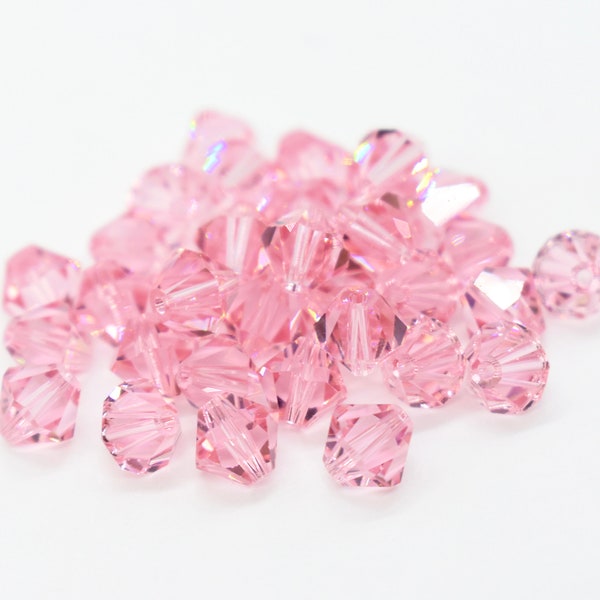 Light Rose 5301/5328 - Pink Swarovski Crystal Bicone Beads for Jewelry Making 3mm,10mm Swarovski Crystal Beads, Pink Swarovski Crystal