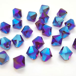 Siam AB2x Swarovski Kristall Doppelkegel, 8 mm, 5301/5328 rote Kristallperlen für die Schmuckherstellung, Großhandel Perlen & Schmuck Zubehör