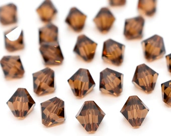 Smoked Topaz 5301/5328 - Brown Swarovski Crystal Bicone Beads 3mm 4mm Wholesale Beads to Make Jewelry With, Bulk Crystal Bead