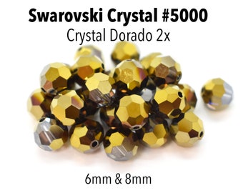 クリスタル ゴールデンシャドウ 8 mm スワロフスキー 5000 ラウンド