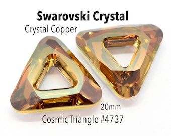 Kryształowa miedź CAL V Sl Pomarańczowe kryształowe wisiorki Swarovski 1 szt. do wyrobu biżuterii Wisiorek Cosmic Triangle (4737) 20 mm Hurtowe kryształowe koraliki