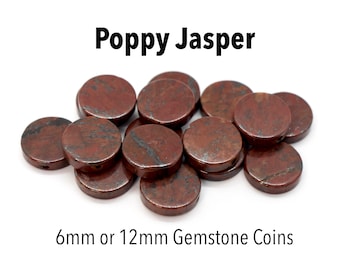 Jaspe amapola (natural), cuentas de piedras preciosas de grado A, color rojo, de 12 mm, para la fabricación de joyas. Venta al por mayor de cuentas y suministros de joyería.