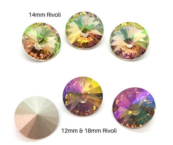 Rhinestones Rivoli Stunning Purple AB 16mm CRAFT Pack of 5 UK seller
