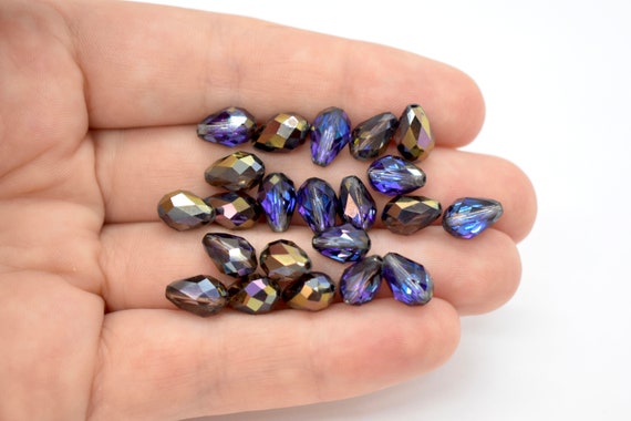 Crystal Heliotrope 5500 Purple Gold Swarovski Crystal Teardrop Beads for Jewelry Making 10mm 12mm 13mm Unusual Swarovski TD Shape