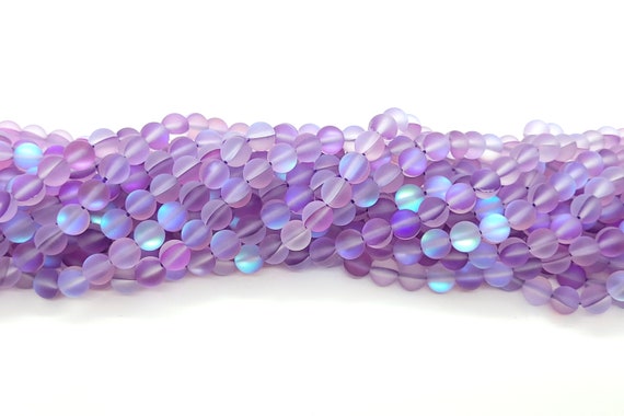 Mermaid Glass Beads - 8mm Round Crystal AB Matte
