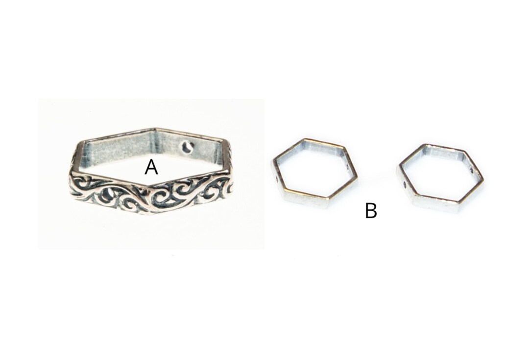 Sterling Silver Bead Frame Shapes JBB Findings, Various Shapes and Sizes, Sterling Silver Metal