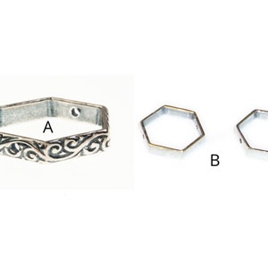 Sterling Silver Bead Frame Shapes (JBB Findings), Various Shapes and Sizes, Sterling Silver Metal Bead Frames for Jewelry Making