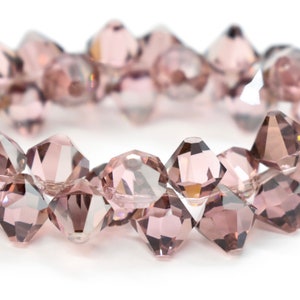 Light Rose Satin 6301 Dusty Pink Swarovski Crystal Top Drilled Bicone Pendant Beads 8mm Wholesale Swarovski Pendants for Jewelry Making