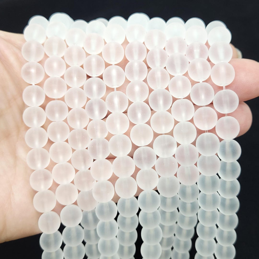 Clear Quartz Frosted / Matte Round Beads, 4mm,6mm White Smooth Round ...
