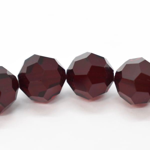 Garnet 5000, Dark Red Swarovski Crystal Round Beads, 5mm,  10mm Wholesale Dark Red Beads, Swarovski Crystal Rounds for Necklaces,Rings