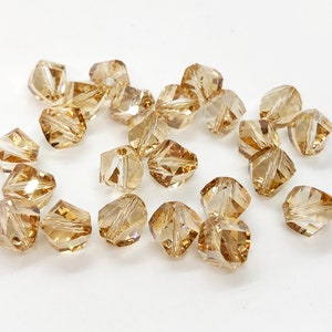 Crystal Golden Shadow Gold Swarovski Crystal Faceted Helix Beads 5020 4mm, 8mm, Wholesale Jewelry Supplies & Bulk Beads 12 or 72 pcs image 3