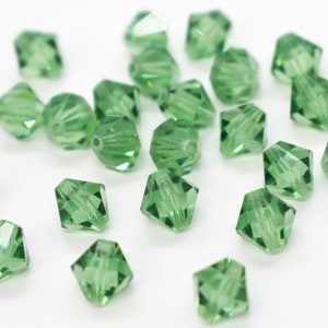 Erinite Swarovski Crystal Beads Bicone 5301/5328, 5mm, 8mm Green for Jewelry Making, Authentic Swarovski Wholesale Beads