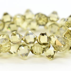 Jonquil Satin 6301 Swarovski Crystal Top Drilled Bicone Pendant Beads 8mm for Jewelry Making,Minimalist Pendant,Jewelry Supply,Yellow Green