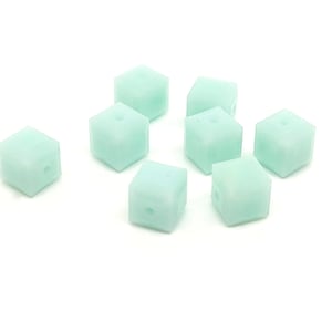 Mint Alabaster Swarovski Cube Crystal Beads 5601, 6mm Milky Green Swarovski Crystal Cube Beads, 6mm Mint Green Cube Beads, 2 Piece Bags