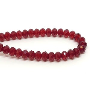 Siam 5040 Red Swarovski Crystal Faceted Briolette/Rondelle Crystal Beads -4mm, 6mm,8mm Wholesale Beads for Jewelry Making, Beads Bulk
