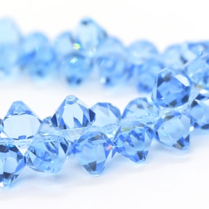 Aquamarine - 6301 Blue Swarovski Crystal Top Drilled Bicone Pendant Beads for Birthstone Jewelry 6mm 8mm Bulk Crystal Beads, Wholesale Beads