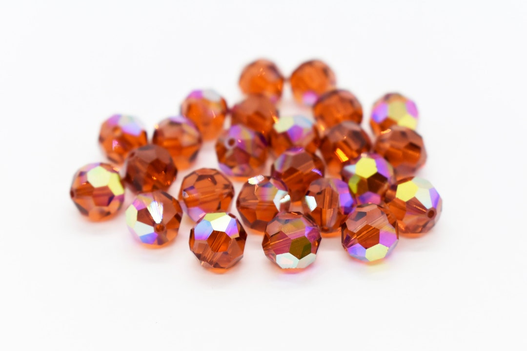 Indian Red AB 5000 Swarovski Crystal Round Beads 4mm 6mm 8mm, Red ...
