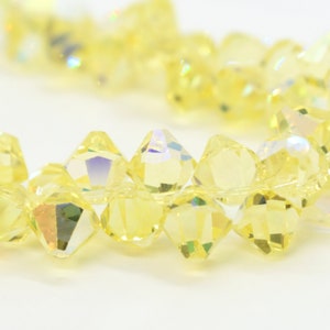Jonquil AB 6301 Swarovski Crystal Top Drilled Bicone 8mm Pendant Beads, Light Yellow Pendant to Make Jewelry With,Wholesale Crystal Pendants